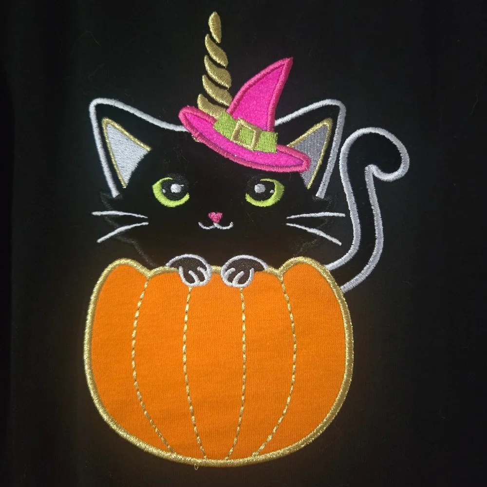 NWT Counting Daisies Girls Halloween Cat Pumpkin Tutu Dress Leggings Set Sz 3T
